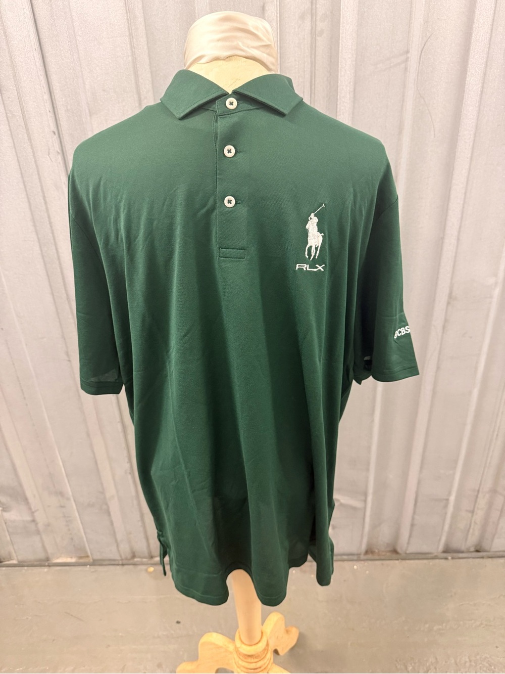 Ralph Lauren RLX Men's Dark Green Polo with White CBS Sports Logo